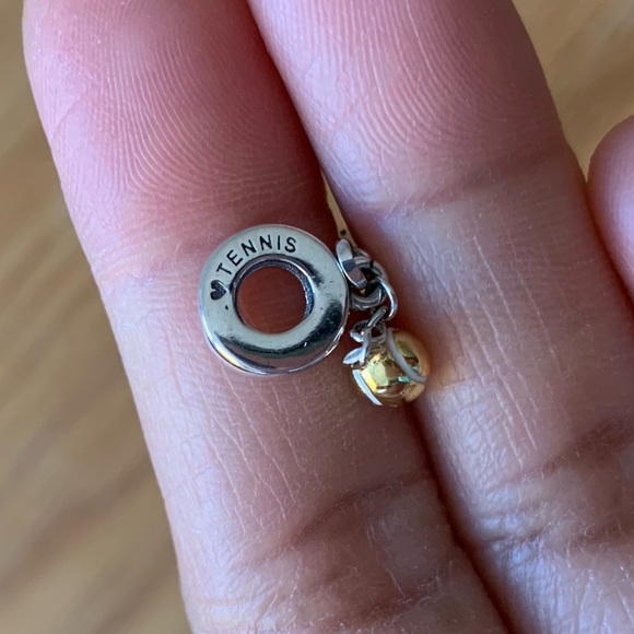 NWOT Tennis Racket & Ball Dangle Charm Sterling Silver 925 - Picture 9 of 10